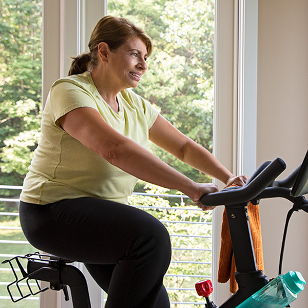 woman exercise bike