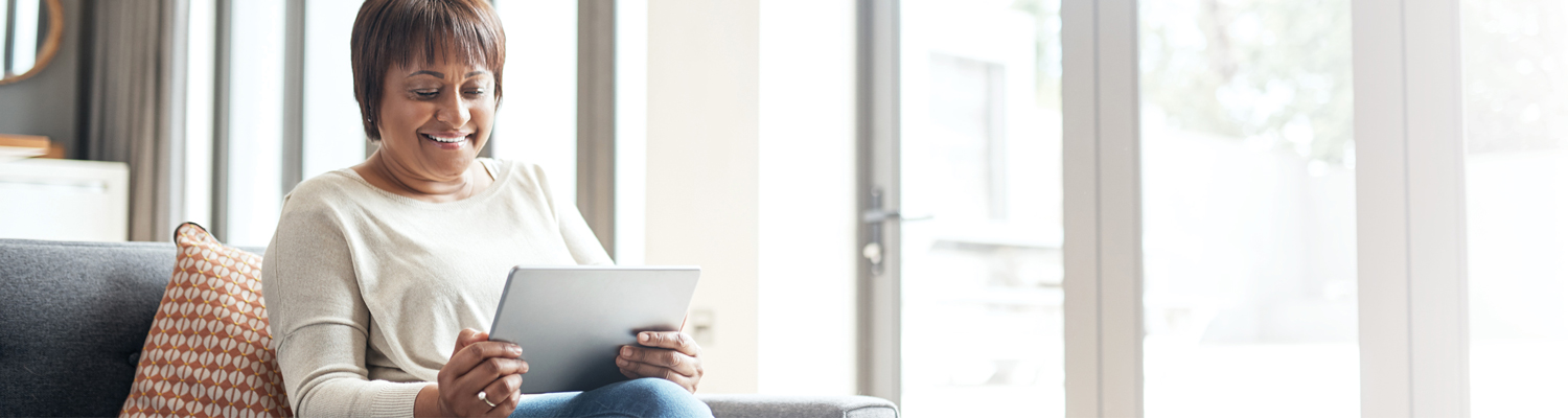 Woman using a tablet