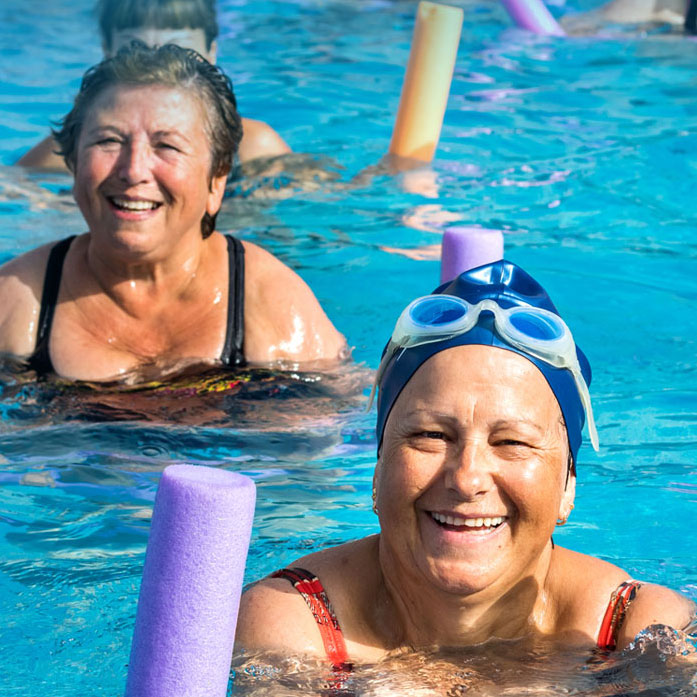 Women swimming
